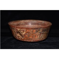 6 1/4" D Mayan Painted Bowl, Great Exterior