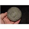 Image 1 : 2 3/4" Discoidal, Gray Hardstone with Colorful Black