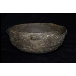 6 3/4" D 4 Handled Pottery Bowl, Light Restoration to