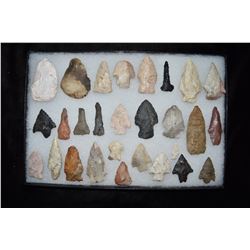Lot of Approximately 28 Arrowheads, Central Missouri
