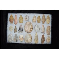 Lot of Approximately 22 Arrowheads, Central Missouri