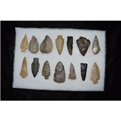 Lot of Approximately 14 Arrowheads, Central Kentucky