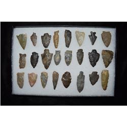 Lot of Approximately 24 Arrowheads, Central Kentucky