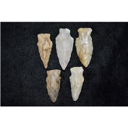 Lot of 5 Arrowheads, Central Missouri, Deconsessioned