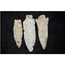 Lot of 3 Archaic Points, Central Missouri,