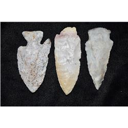 Lot of 3 Archaic Points, Central Missouri,