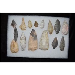 Lot of 15 Arrowheads, Central Missouri, Deconsessioned