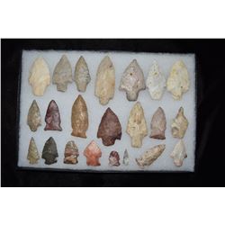 Lot of 22 Arrowheads, Central Missouri, Deconsessioned