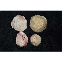 Lot of 4 Round Flaked Cones, Bob Zimmerman Collection,