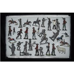 Lot of 32 Old Pewter Toys