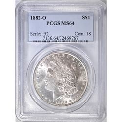 1882-O MORGAN DOLLAR PCGS MS-64