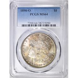 1890-O MORGAN DOLLAR PCGS MS-64 GREAT COLOR