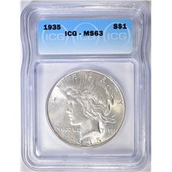 1935 PEACE DOLLAR ICGS MS-63