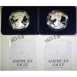 2001 & 02 PROOF AMERICAN SILVER EAGLES