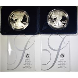 2-2004 PROOF AMERICAN SILVER EAGLES