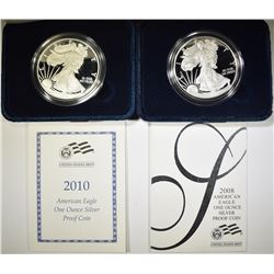2008 & 10 PROOF AMERICAN SILVER EAGLES