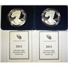 Image 1 : 2-2011 PROOF AMERICAN SILVER EAGLES