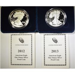 2012 & 13 PROOF AMERICAN SILVER EAGLES