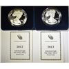 Image 1 : 2012 & 13 PROOF AMERICAN SILVER EAGLES