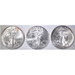 2-2010 & 1-11 BU AMERICAN SILVER EAGLES