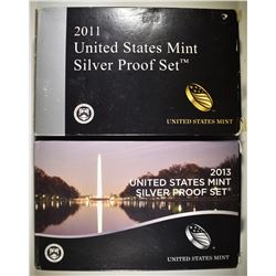 2011 & 2013 US MINT SILVER PROOF SETS