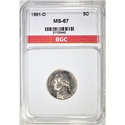 1961-D JEFFERSON NICKEL  BGC SUPERB GEM