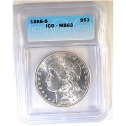 1888-S MORGAN DOLLAR  ICG MS-63