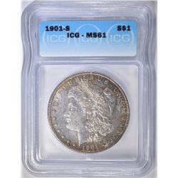 1901-S MORGAN DOLLAR  ICG MS-61