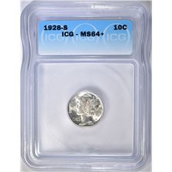 1928-S MERCURY DIME  ICG MS-64+