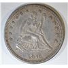 Image 1 : 1876 SEATED LIBERTY QUARTER  UNC  OLD CLEANING