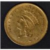 Image 1 : 1856 UPRIGHT 5 $1 GOLD INDIAN PRINCESS  AU/UNC