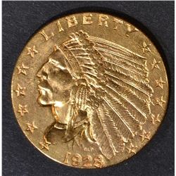 1928 $2.5 GOLD INDIAN  GEM BU