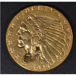 1929 $2.5 GOLD INDIAN  CH BU