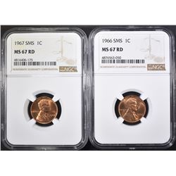 1966 SMS & 67 SMS LINCOLN CENTS