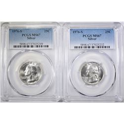 2 1976-S SILVER WASHINGTON QUARTERS PCGS MS-67