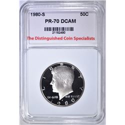 1980-S KENNEDY HALF, TDCS PERFECT GEM PR DCAM