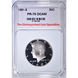 1981-S KENNEDY HALF TDCS PERFECT GEM PR DCAM