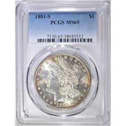 1881-S MORGAN DOLLAR  PCGS MS-65