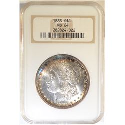 1883  MORGAN DOLLAR  NGC MS-64