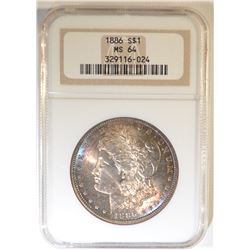 1886  MORGAN DOLLAR  NGC MS-64