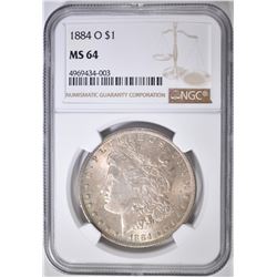 1884-O MORGAN DOLLAR, NGC MS-64