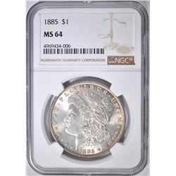 1885 MORGAN DOLLAR, NGC MS-64