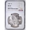 Image 1 : 1887 MORGAN DOLLAR, NGC MS-64