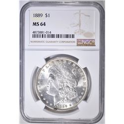 1889 MORGAN DOLLAR, NGC MS-64