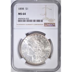 1898 MORGAN DOLLAR, NGC MS-64