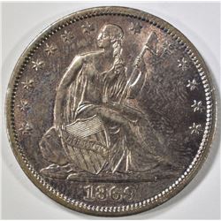 1869-S SEATED LIBERTY HALF DOLLAR BU