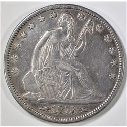 1873 ARROWS SEATED LIBERTY HALF DOLLAR AU