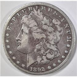 1892-CC MORGAN DOLLAR VG