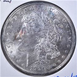 1921 MORGAN DOLLAR  GEM BU  TONED