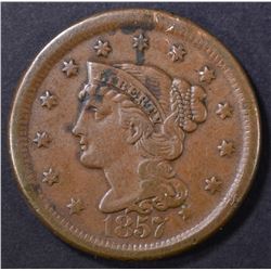 1857 LARGE CENT    LARGE DATE  XF